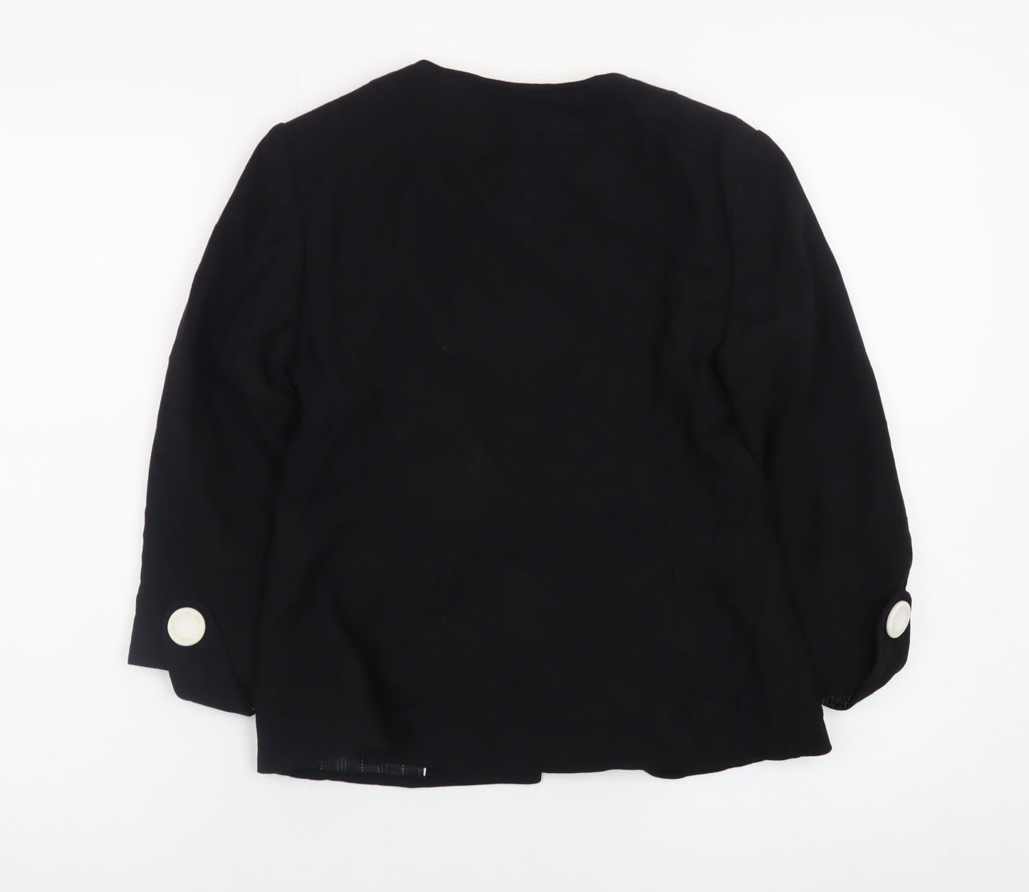 Laura Ashley Women's Black Suit Jacket UK 8 Classic Lined Blazer