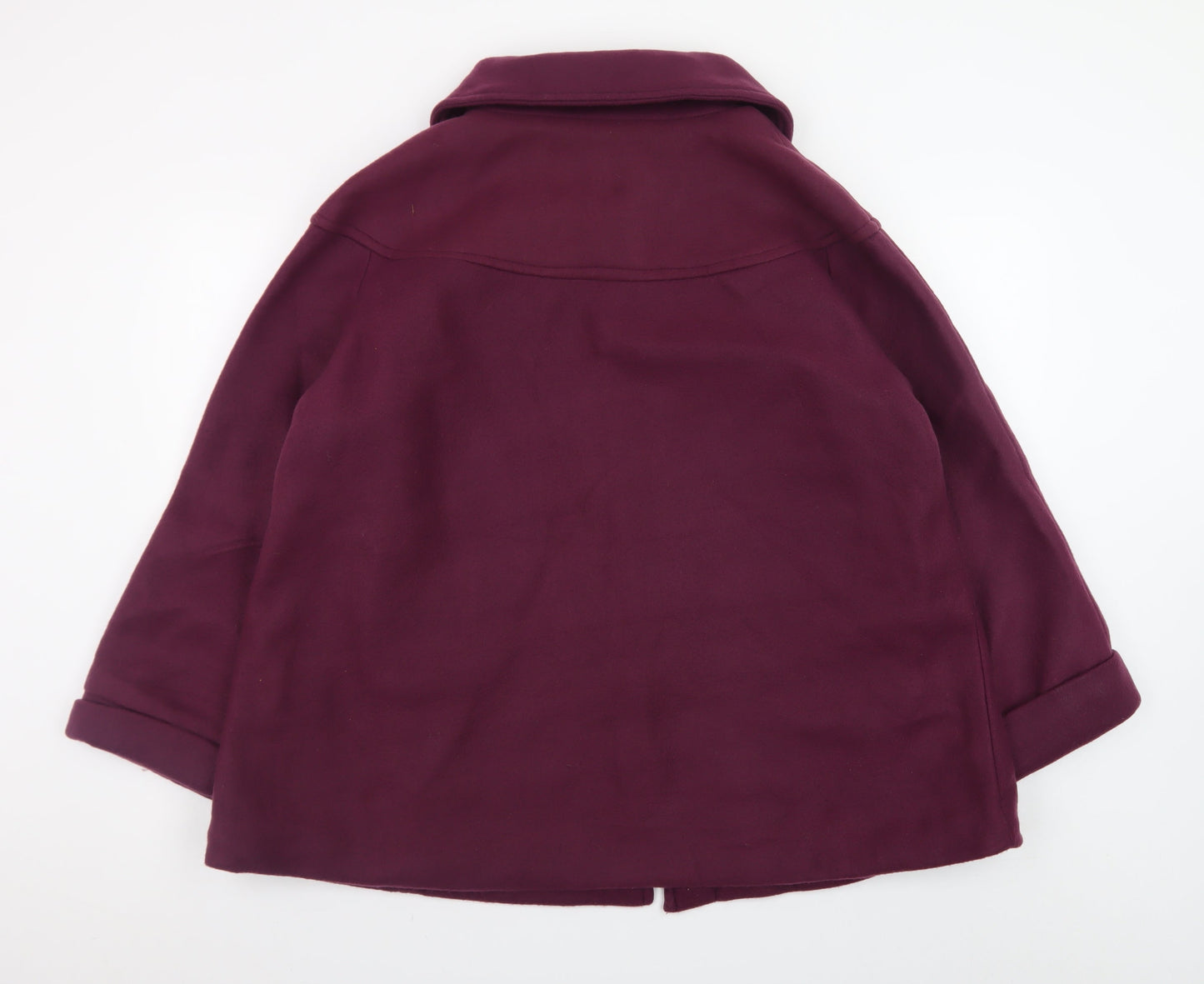 Anne De Lanҫay Womens Purple Polyester Mid-Length Coat Size 18