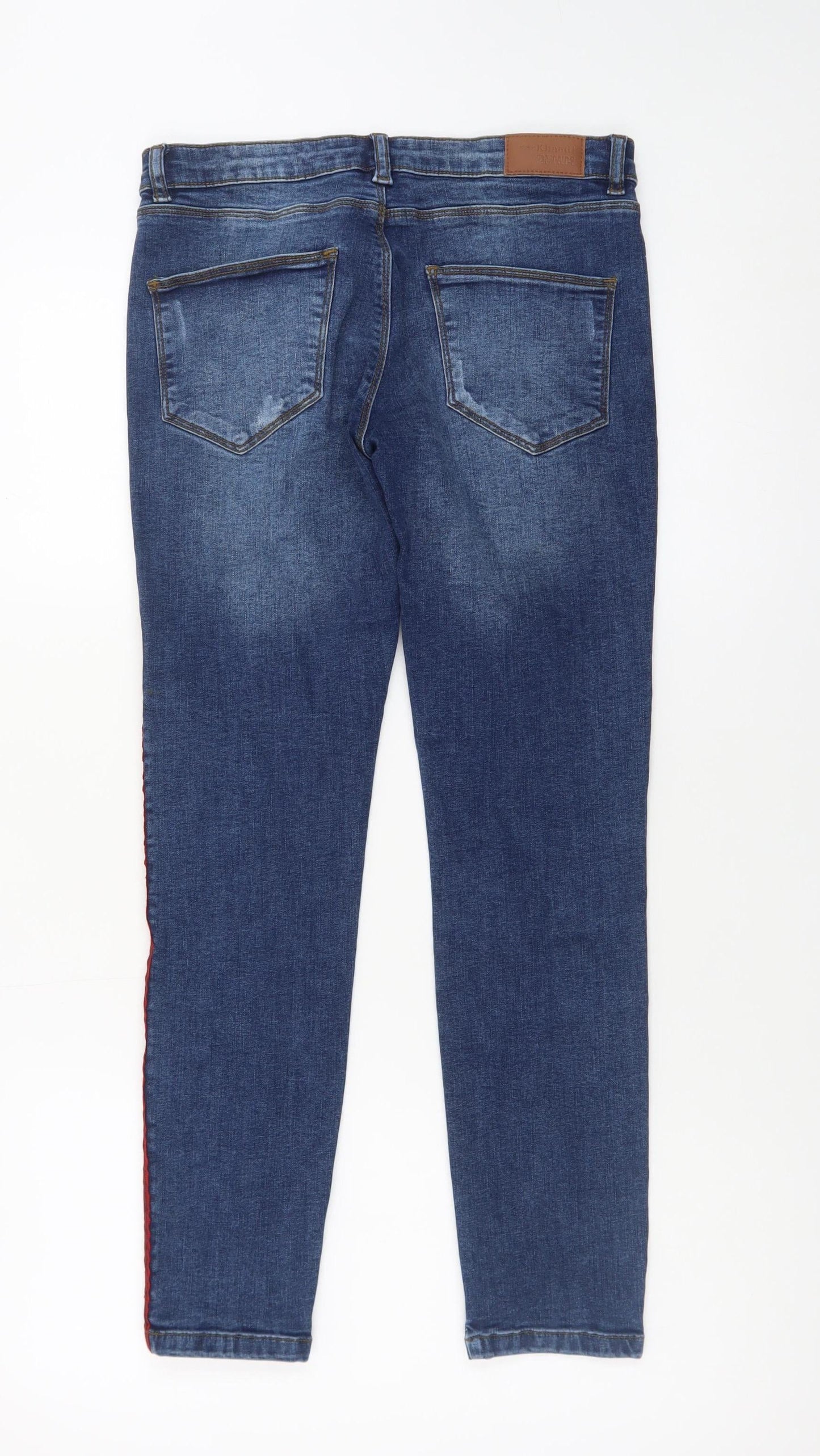Khaadi Women Blue Skinny Jeans Size 8 Mid Rise Denim Stretch