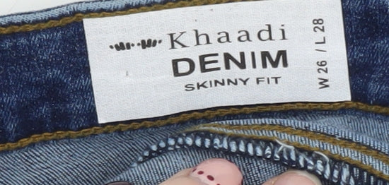 Khaadi Women Blue Skinny Jeans Size 8 Mid Rise Denim Stretch