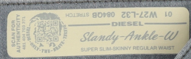 Diesel Women’s Grey Ankle Skinny Jeans Size 27 Slim Fit
