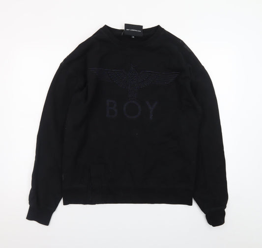 BOY London Men's Black Pullover Sweatshirt Small Logo Graphic