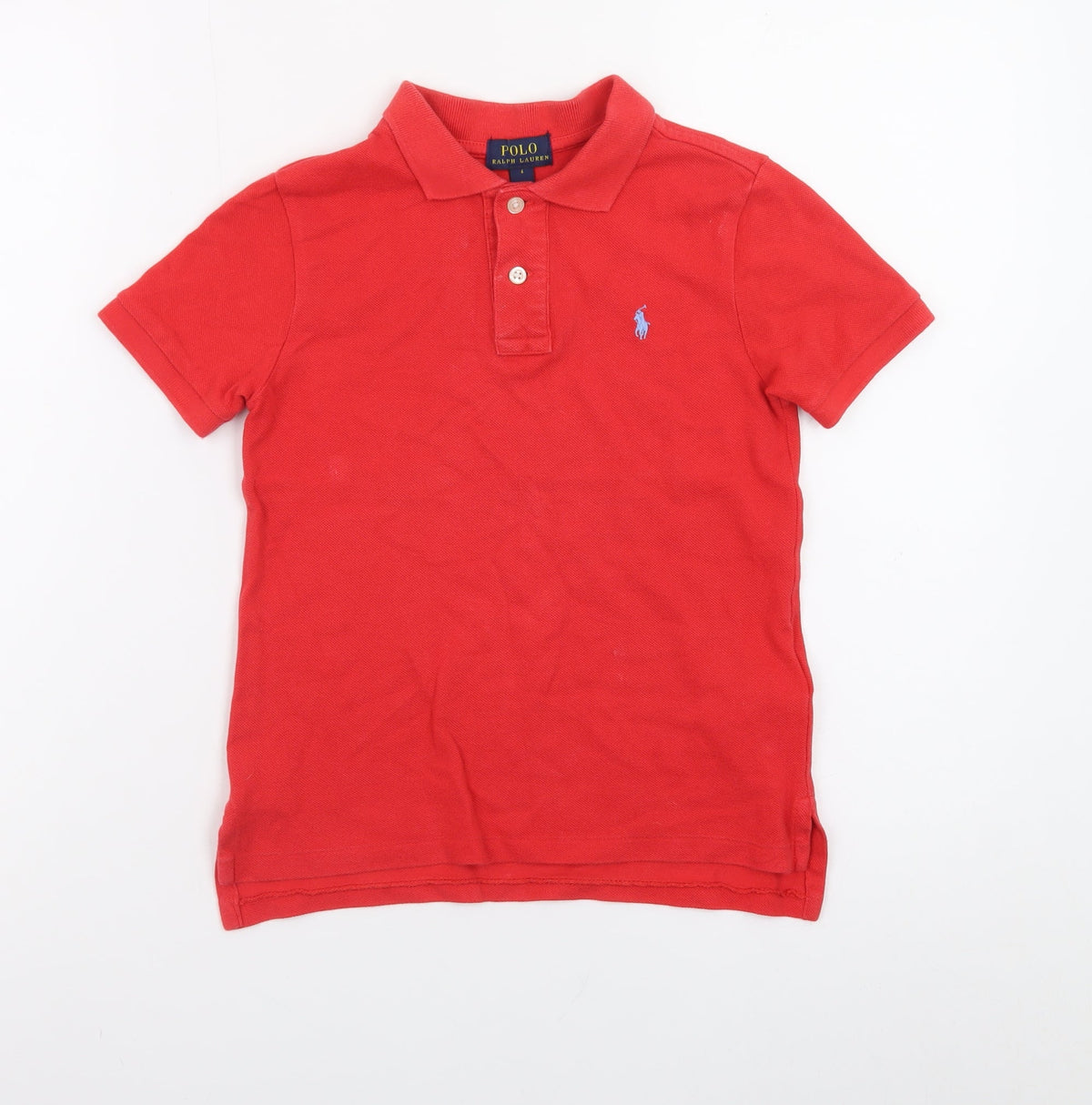 Ralph Lauren Boys Red Polo Shirt 6 Years Short Sleeve Cotton Logo Top