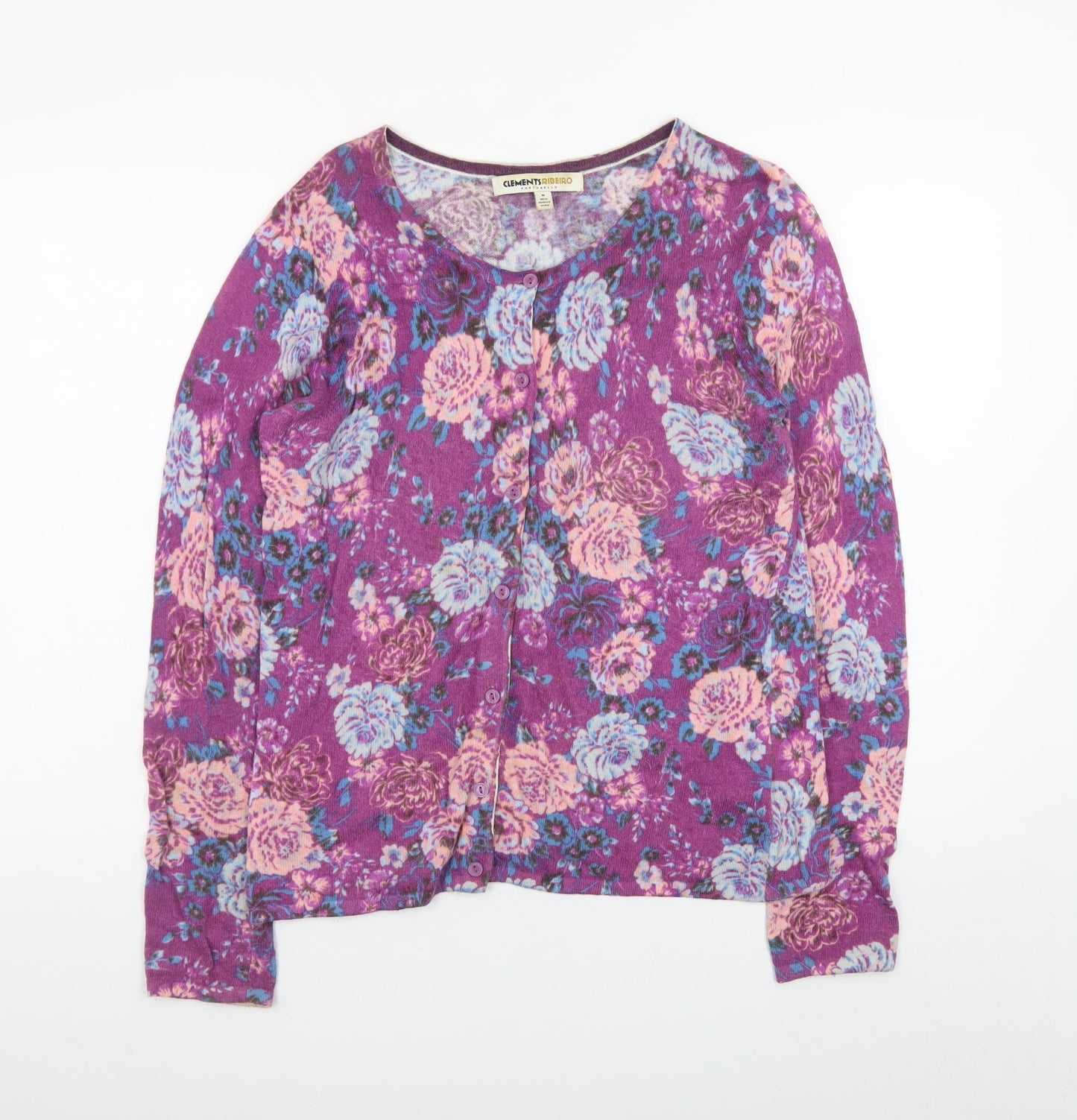 Clements Ribeiro Women’s Purple Floral Cardigan Size 12
