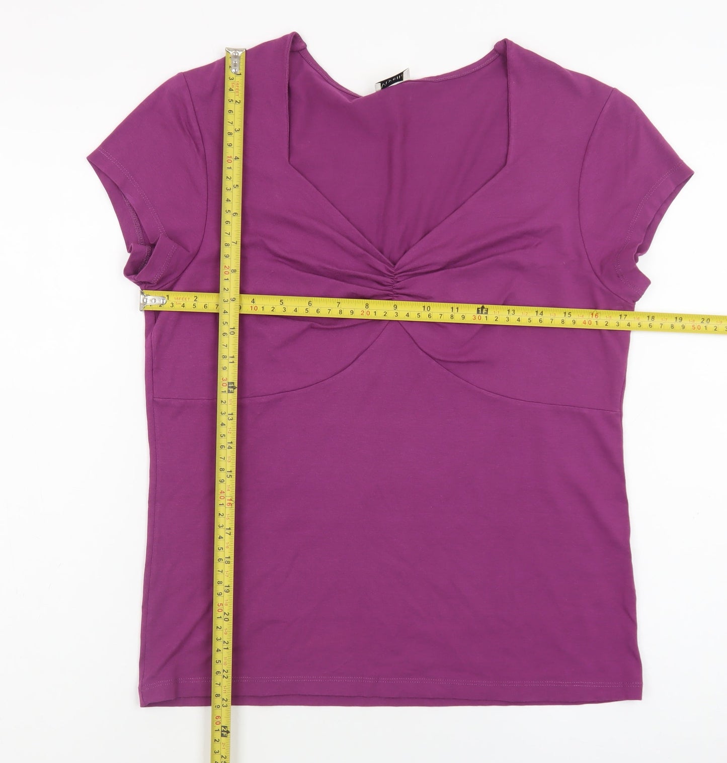 Viyella Womens Purple Short Sleeve V-Neck Stretch Jersey T-Shirt Medium