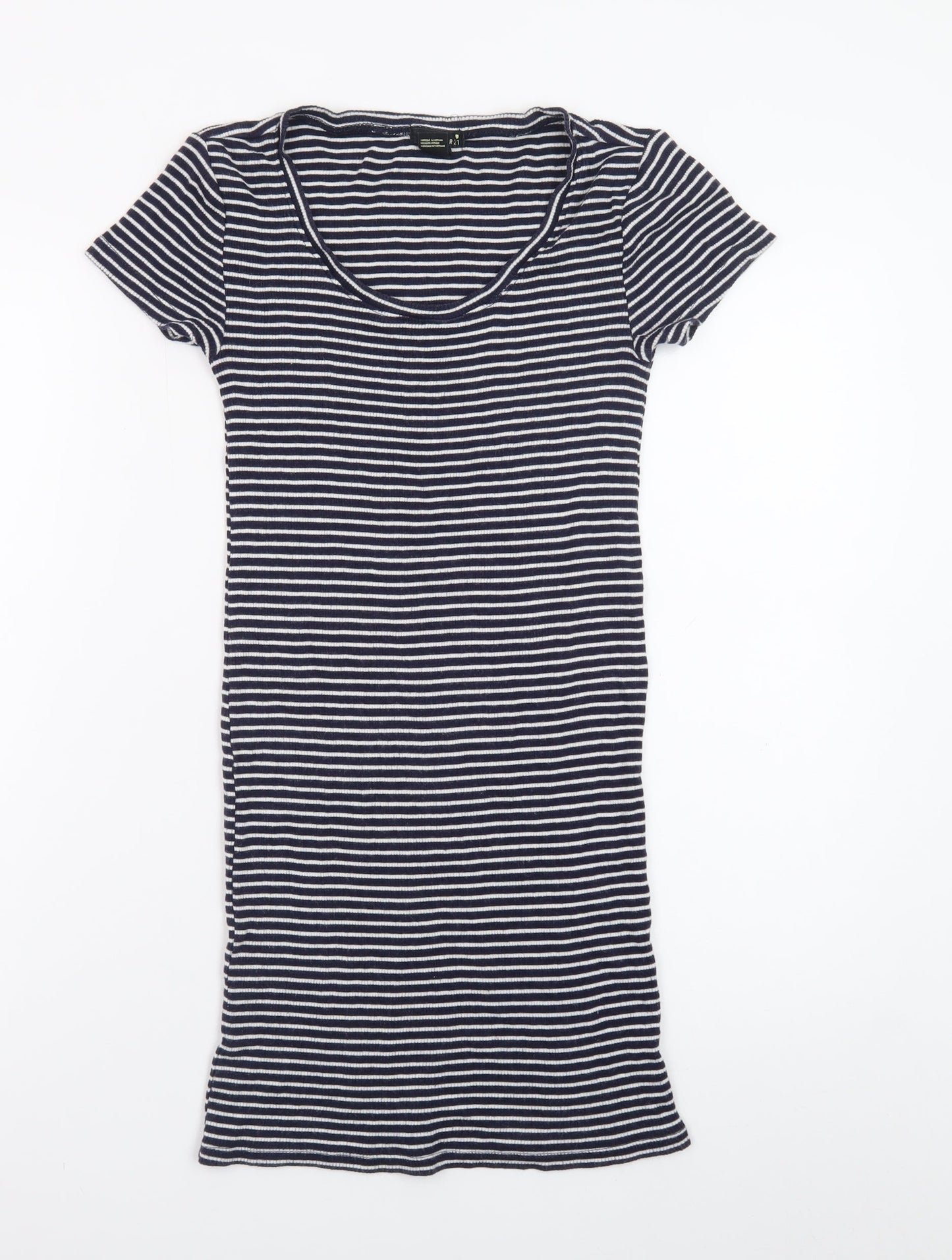Forever 21 Women's Blue Striped T-Shirt Dress Size S Casual Jersey