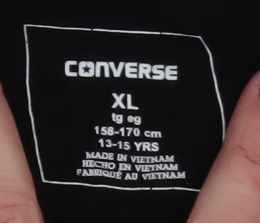 Converse Boys Black Long Sleeve Logo Cotton T-Shirt 13-15 Years