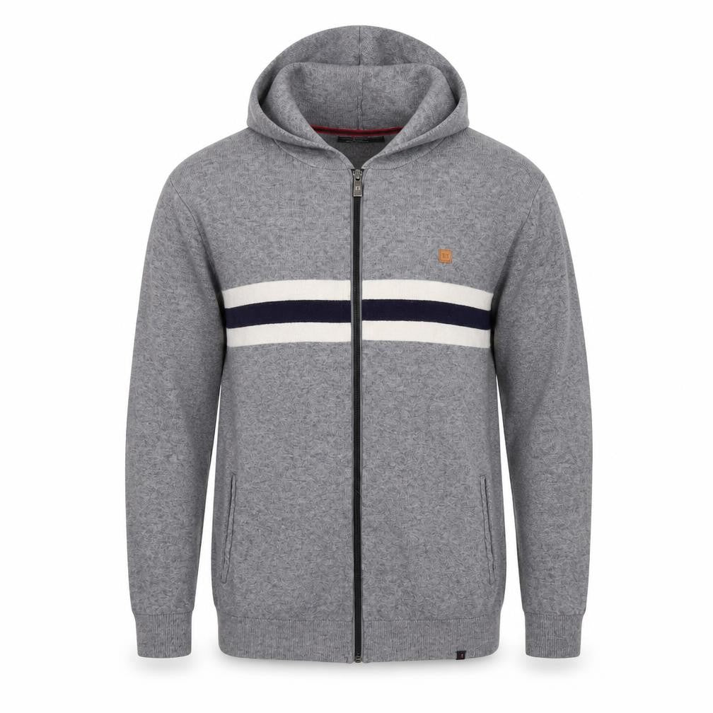 Roberto Torretta Mens Grey Full Zip Hoodie L Viscose Nylon Blend