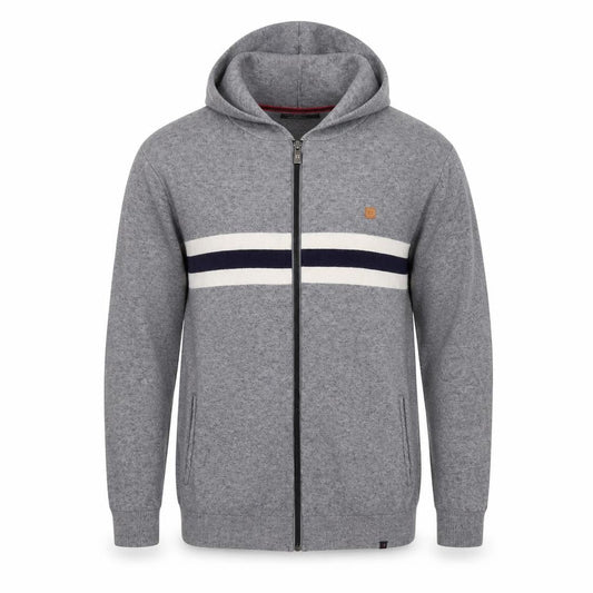 Roberto Torretta Mens Grey Full Zip Hoodie L Viscose Nylon Blend