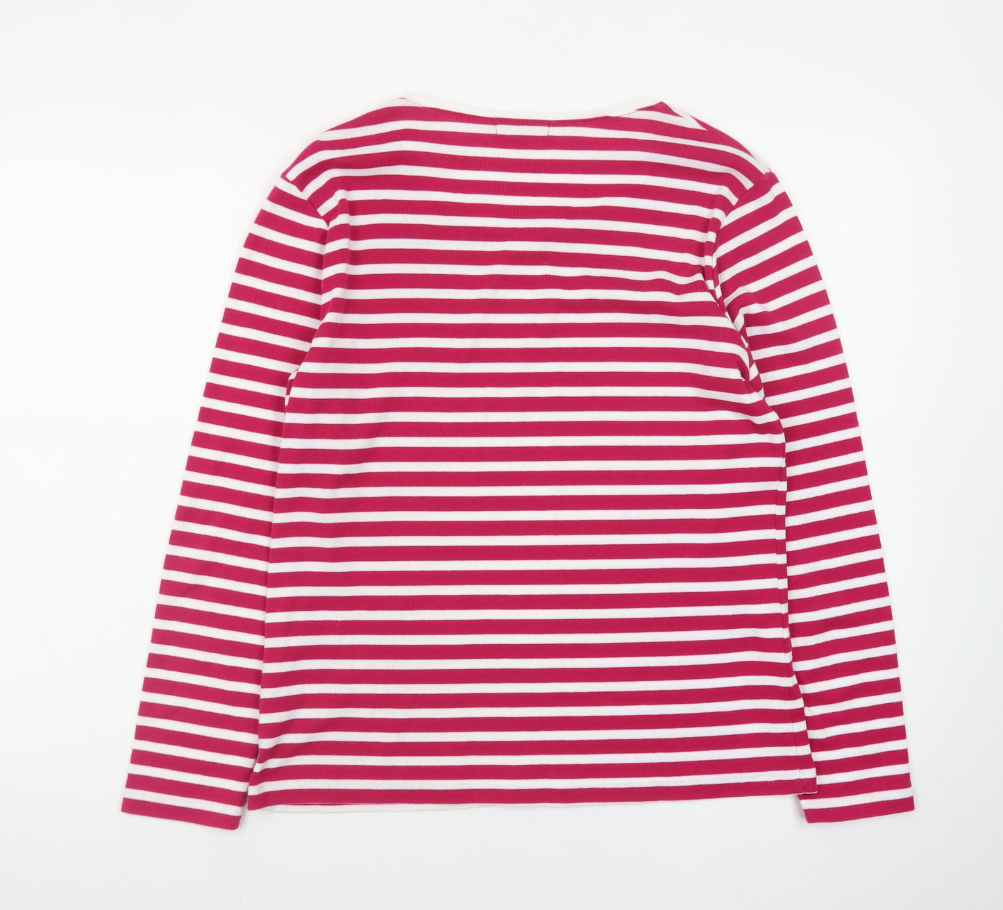 First Avenue Womens Pink White Striped Long Sleeve Pullover Jumper L
