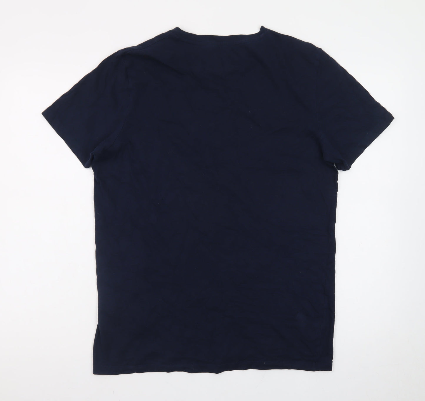 Jack & Jones Men's Blue Crew Neck Graphic Print T-Shirt M