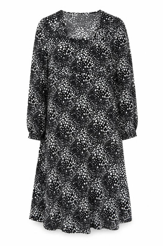Savida Women Black Midi A-Line Dress Size 10 Long Sleeve