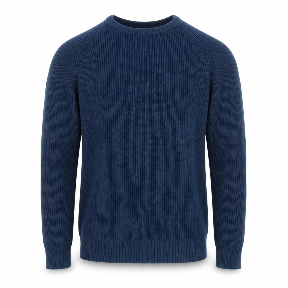 Jigsaw Men's Blue Cotton Crew Neck Chunky Knit Jumper XL