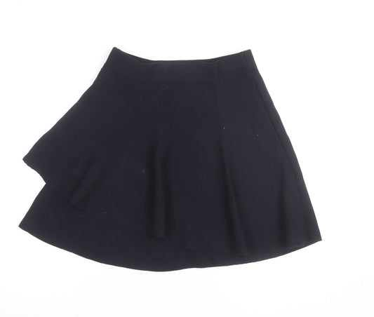 Zara Women Black A-Line Short Stretch Knit Skirt Size M