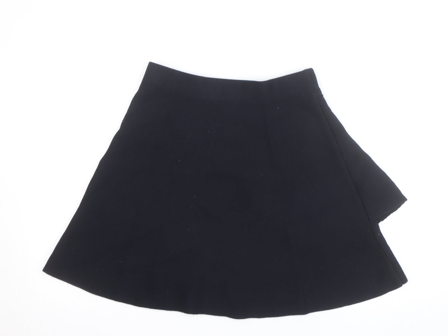 Zara Women Black A-Line Short Stretch Knit Skirt Size M