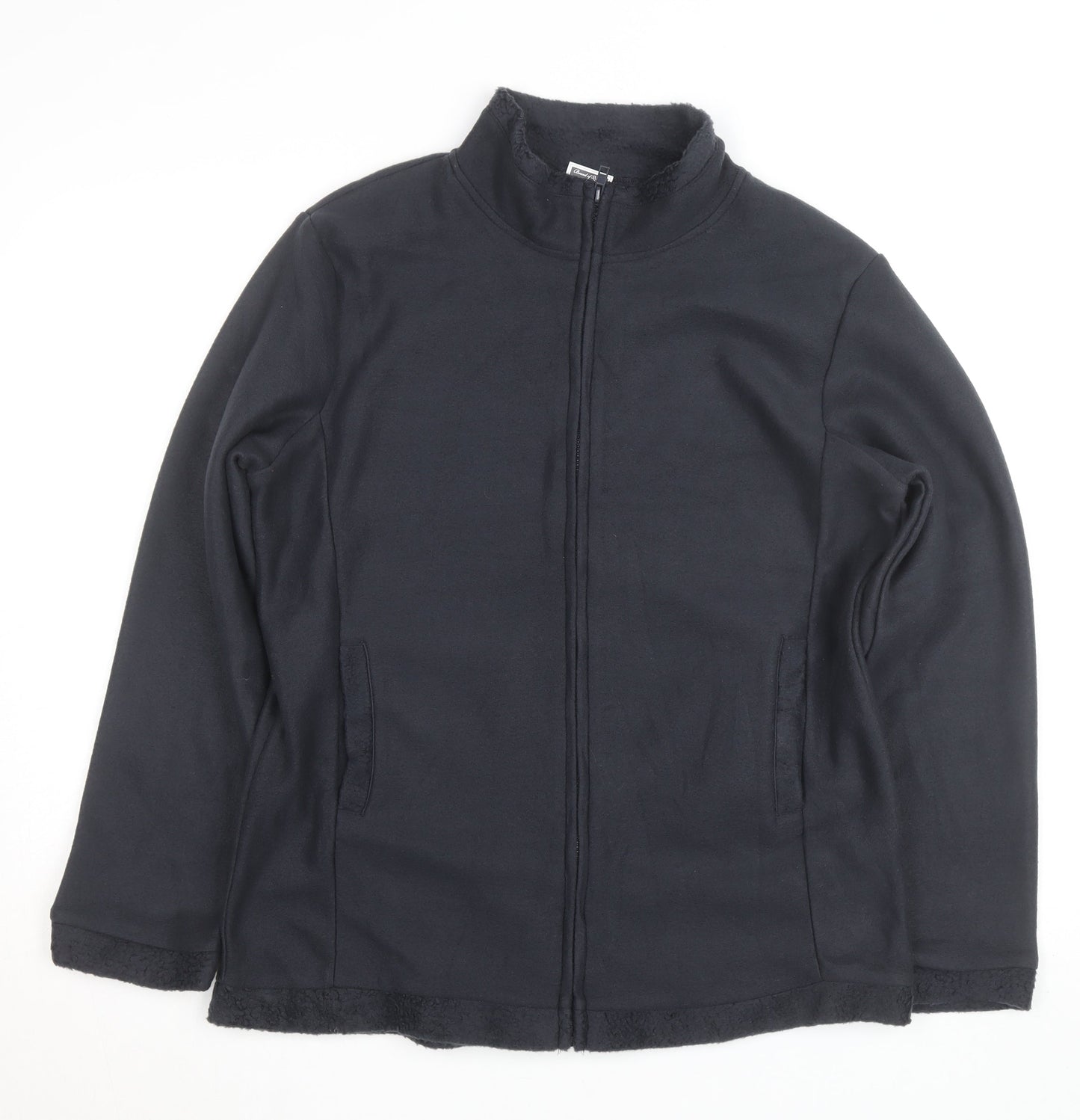 Anne de Lançay Men's Black Fleece Lined Full Zip Jacket Size M