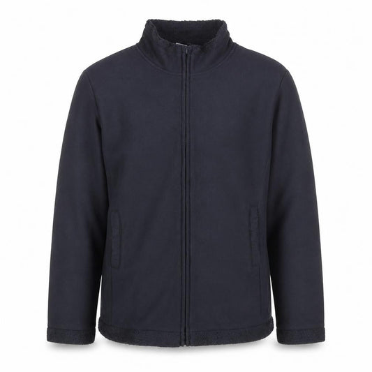 Anne de Lançay Men's Black Fleece Lined Full Zip Jacket Size M