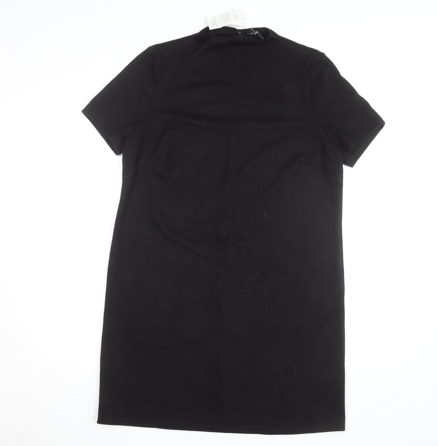 New Look Women's Black Size 14 Shift Dress Short Sleeve Knit