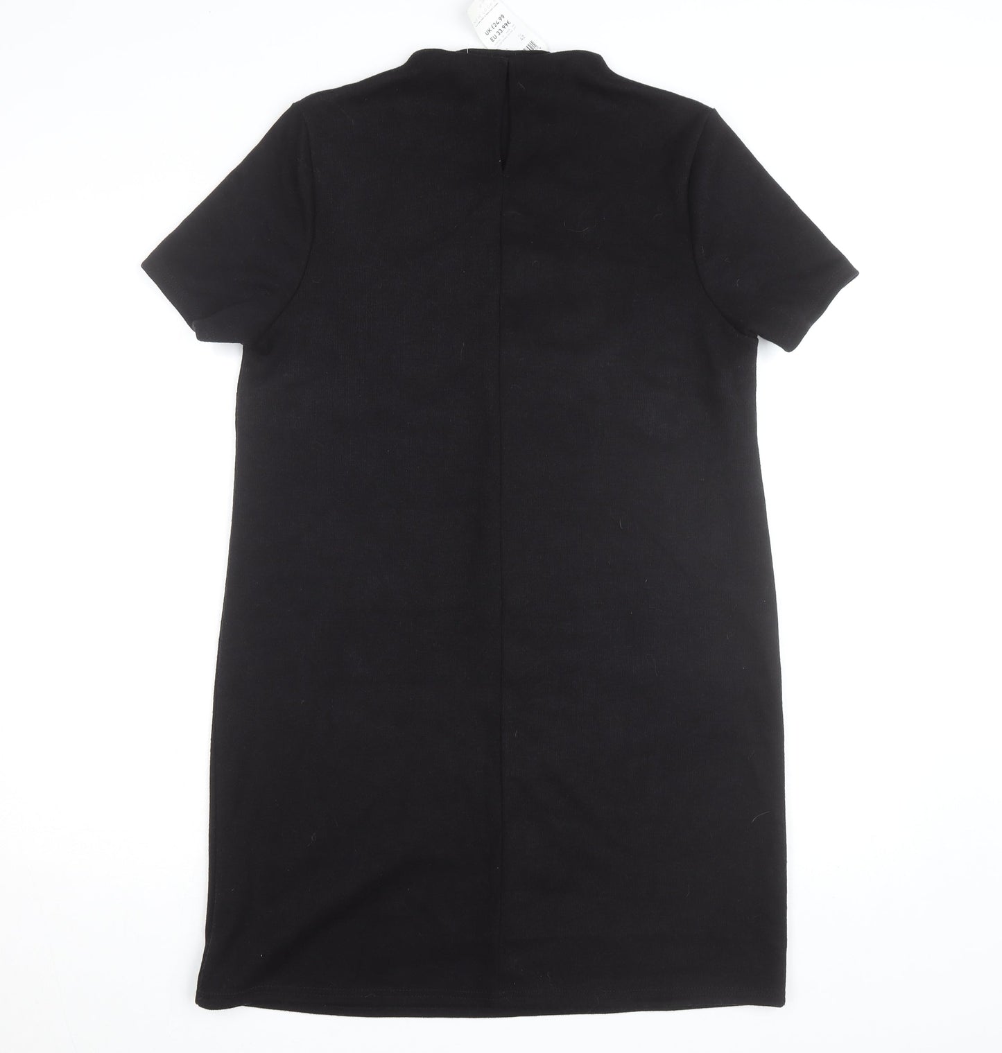 New Look Women's Black Size 14 Shift Dress Short Sleeve Knit