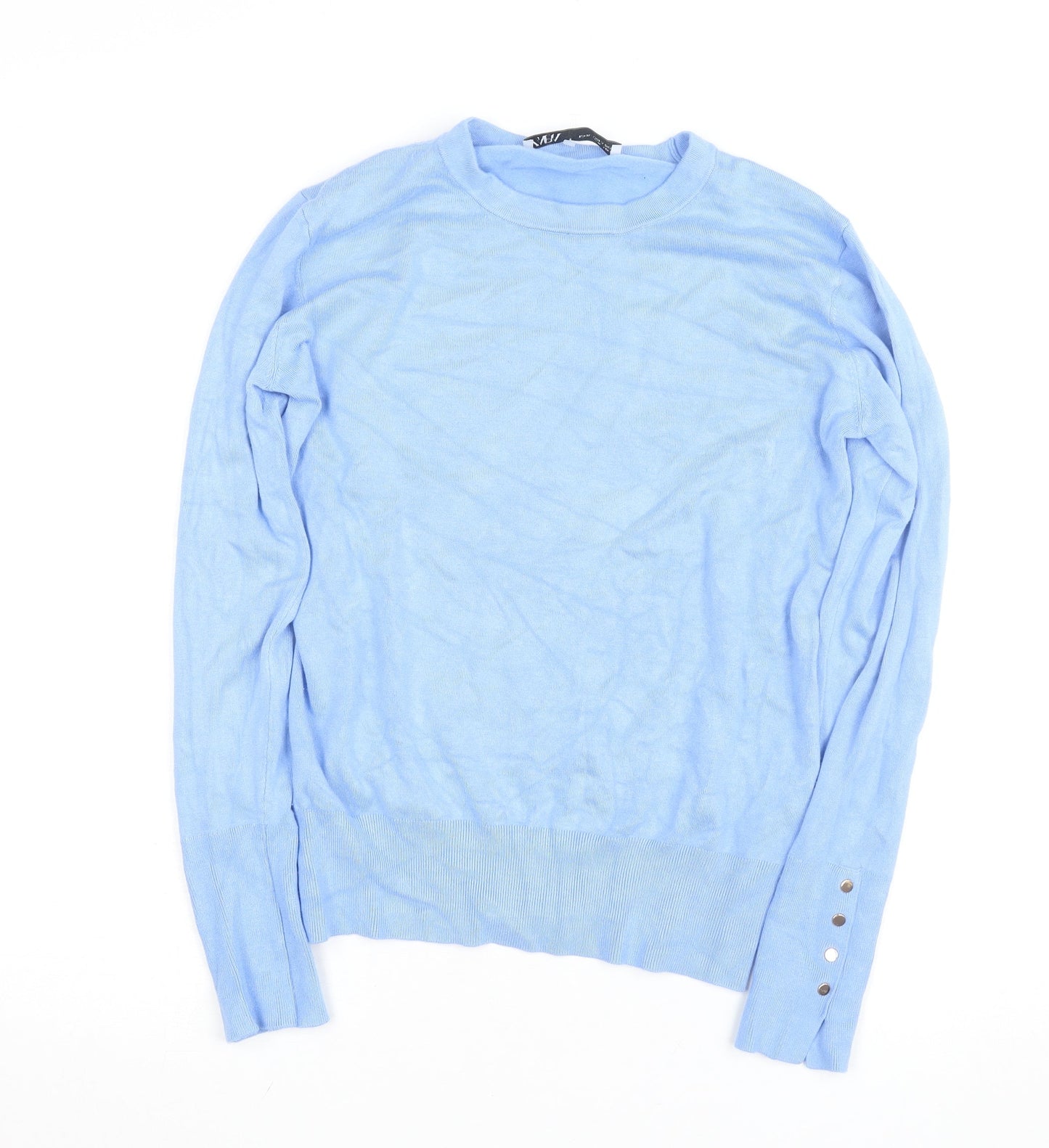 Zara Womens Blue XL Crew Neck Knit Pullover Jumper