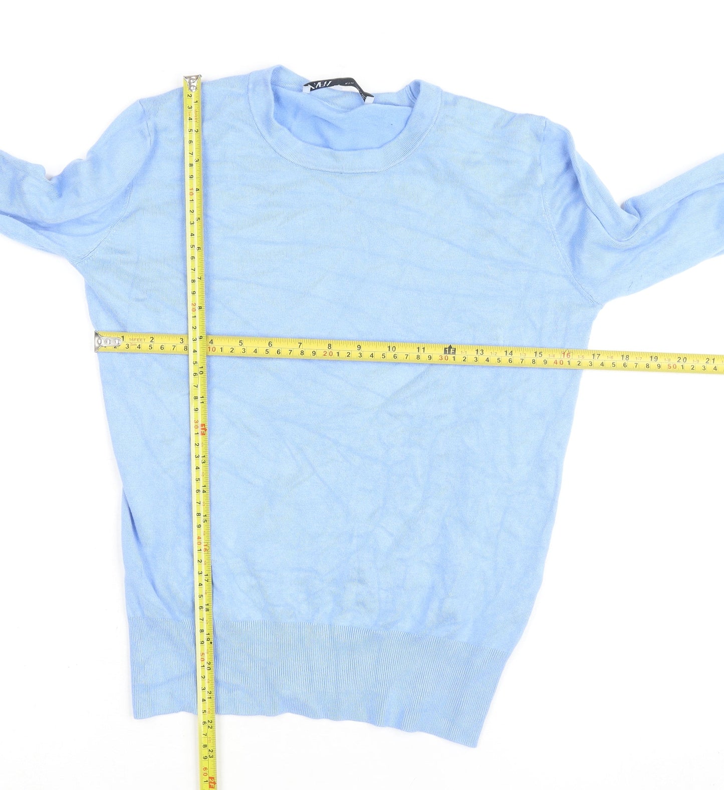 Zara Womens Blue XL Crew Neck Knit Pullover Jumper