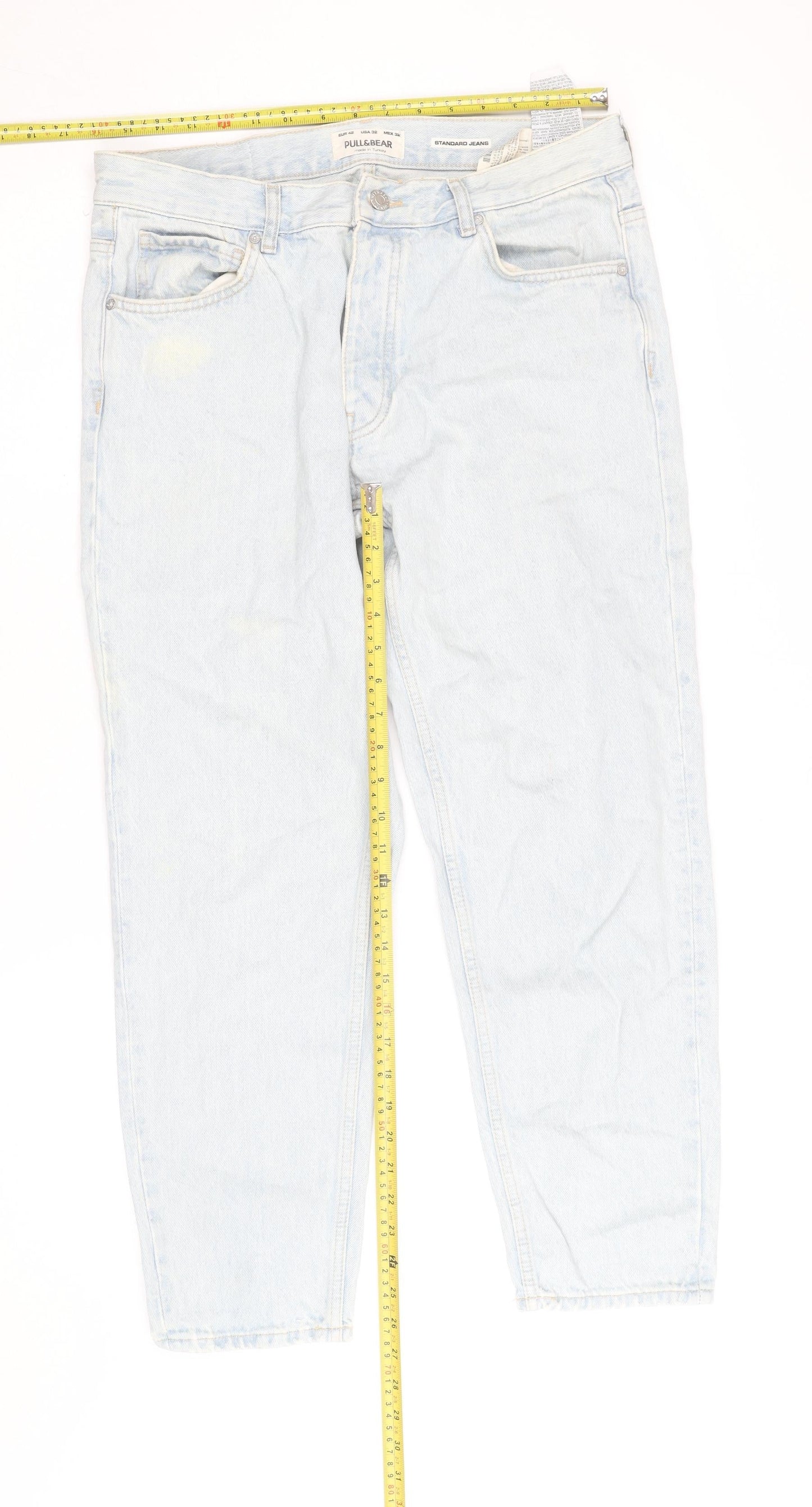 Pull & Bear Women's Light Blue Standard Jeans Size 14 High Rise
