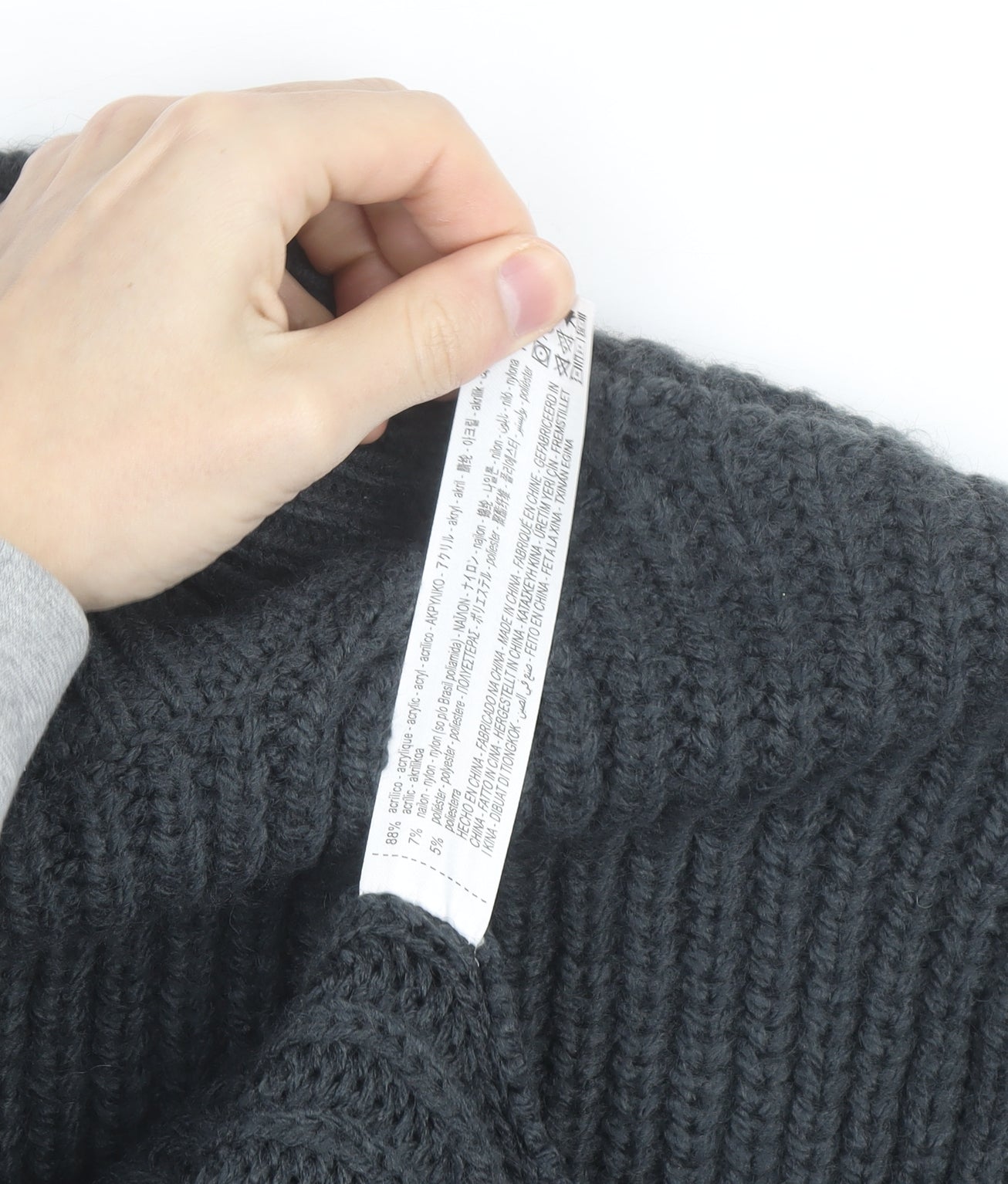 Zara Women Grey Mock Neck Waffle Knit Belted Jumper Size 12