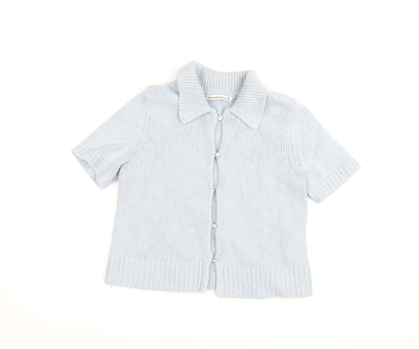 Abercrombie & Fitch Women's Blue Collared Knit Cardigan M