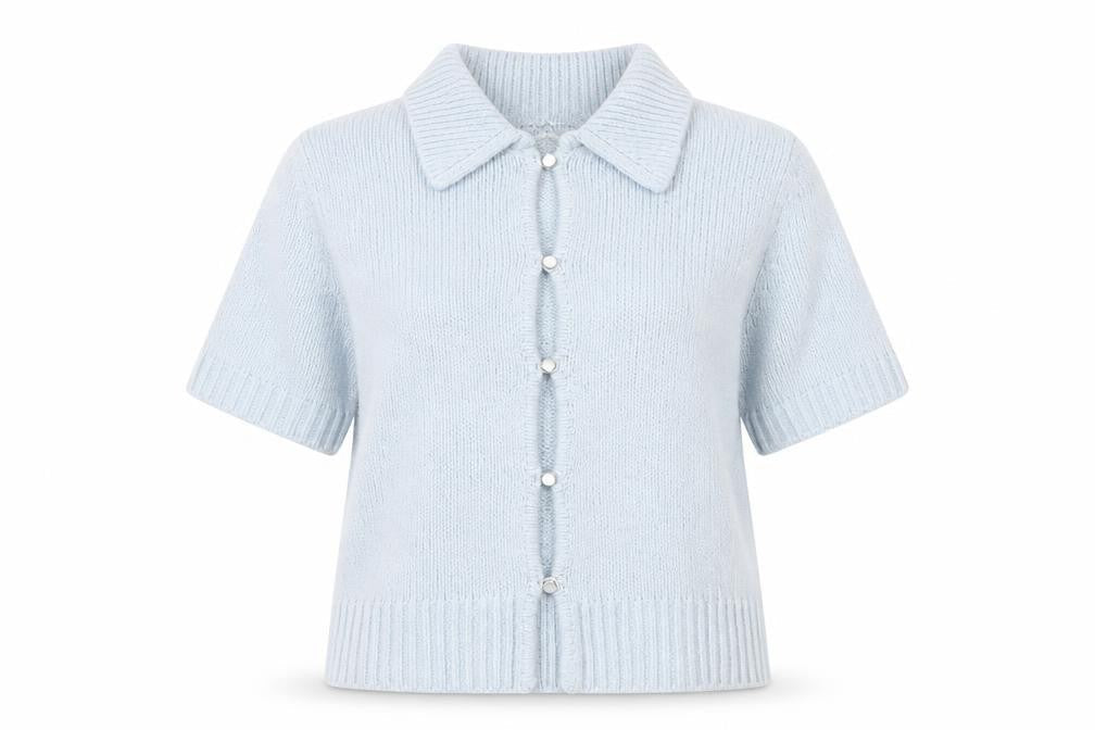 Abercrombie & Fitch Women's Blue Collared Knit Cardigan M