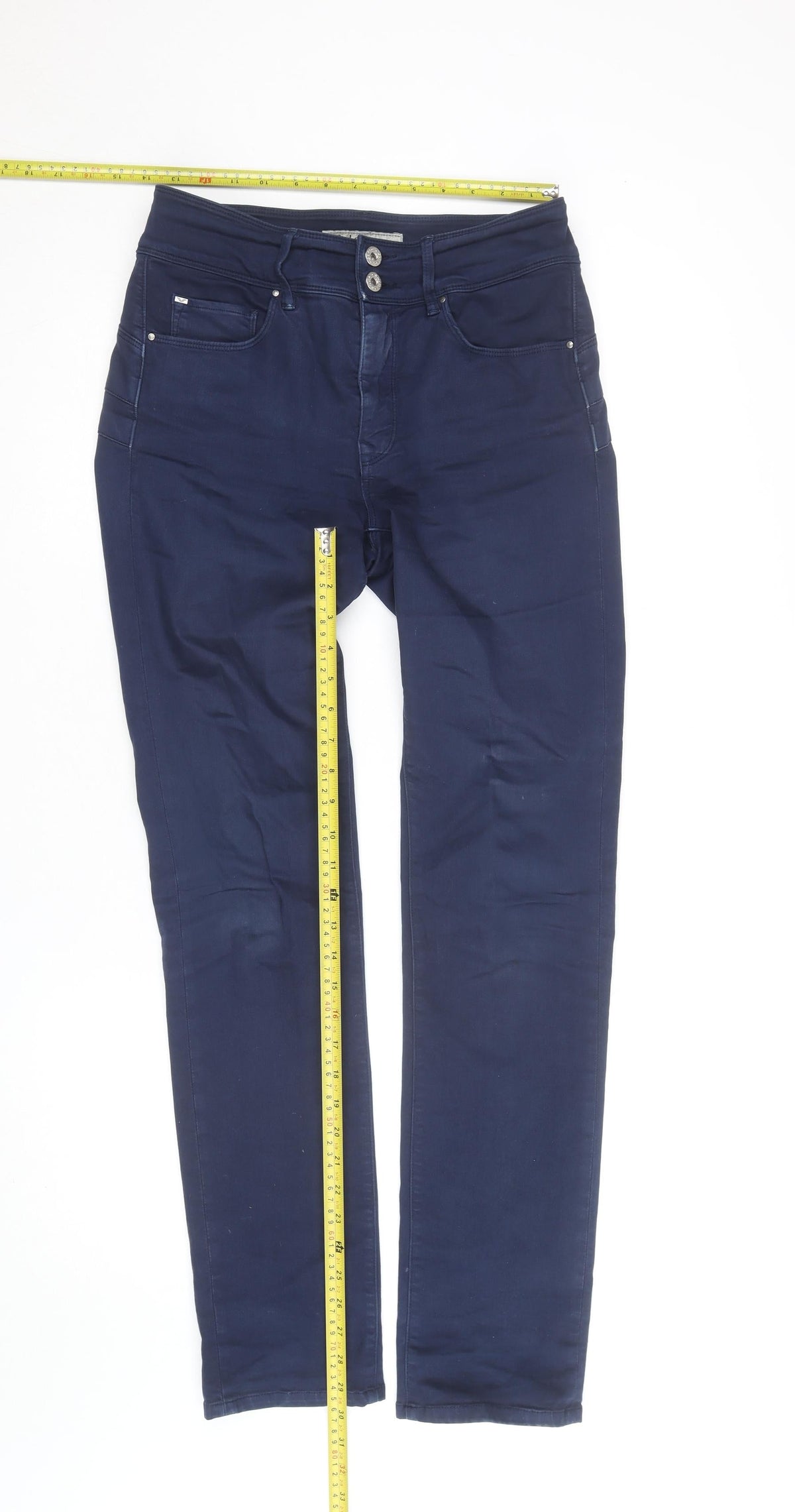 Salsa Jeans Women’s Navy Blue Slim Trousers Size 30 Straight Leg