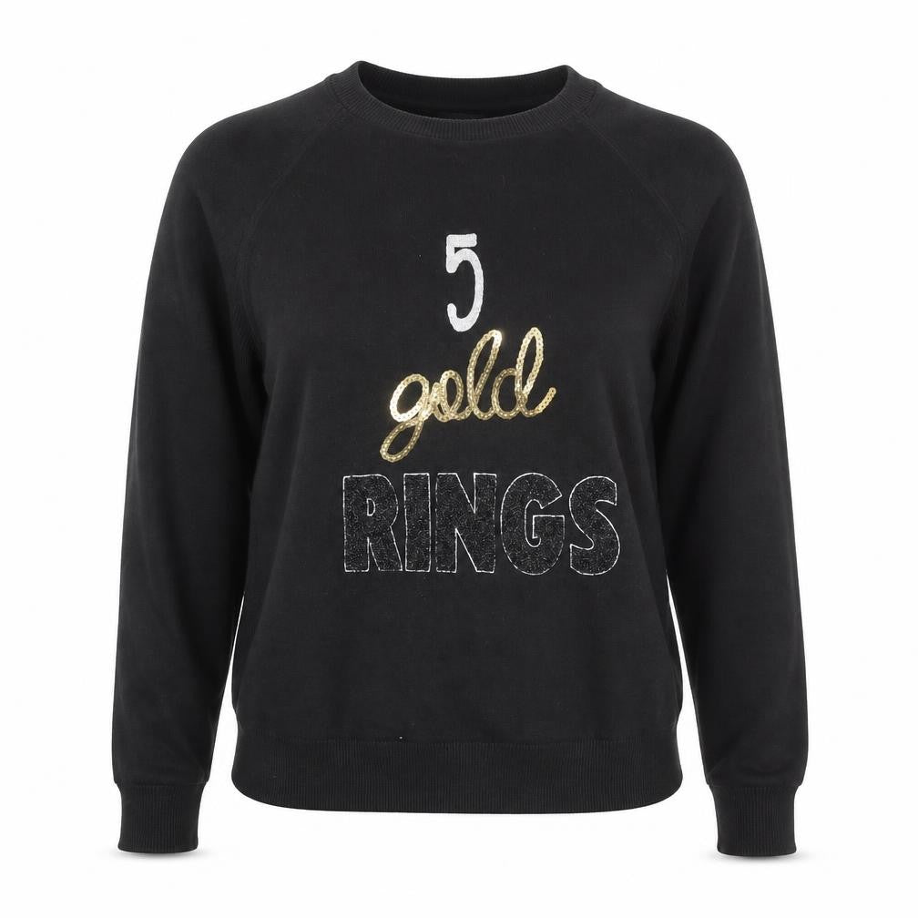 Marks & Spencer Women Black Size 10 Sequin Christmas Jumper