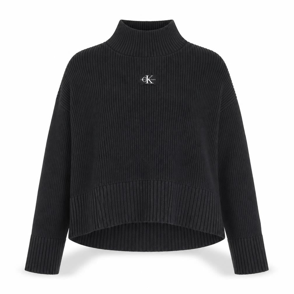 Calvin Klein Jeans Womens Black 2XL Ribbed Roll Neck Pullover Jumper