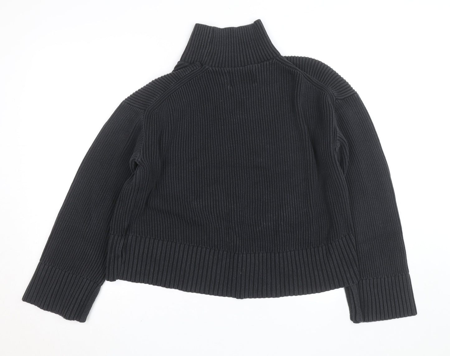 Calvin Klein Jeans Womens Black 2XL Ribbed Roll Neck Pullover Jumper