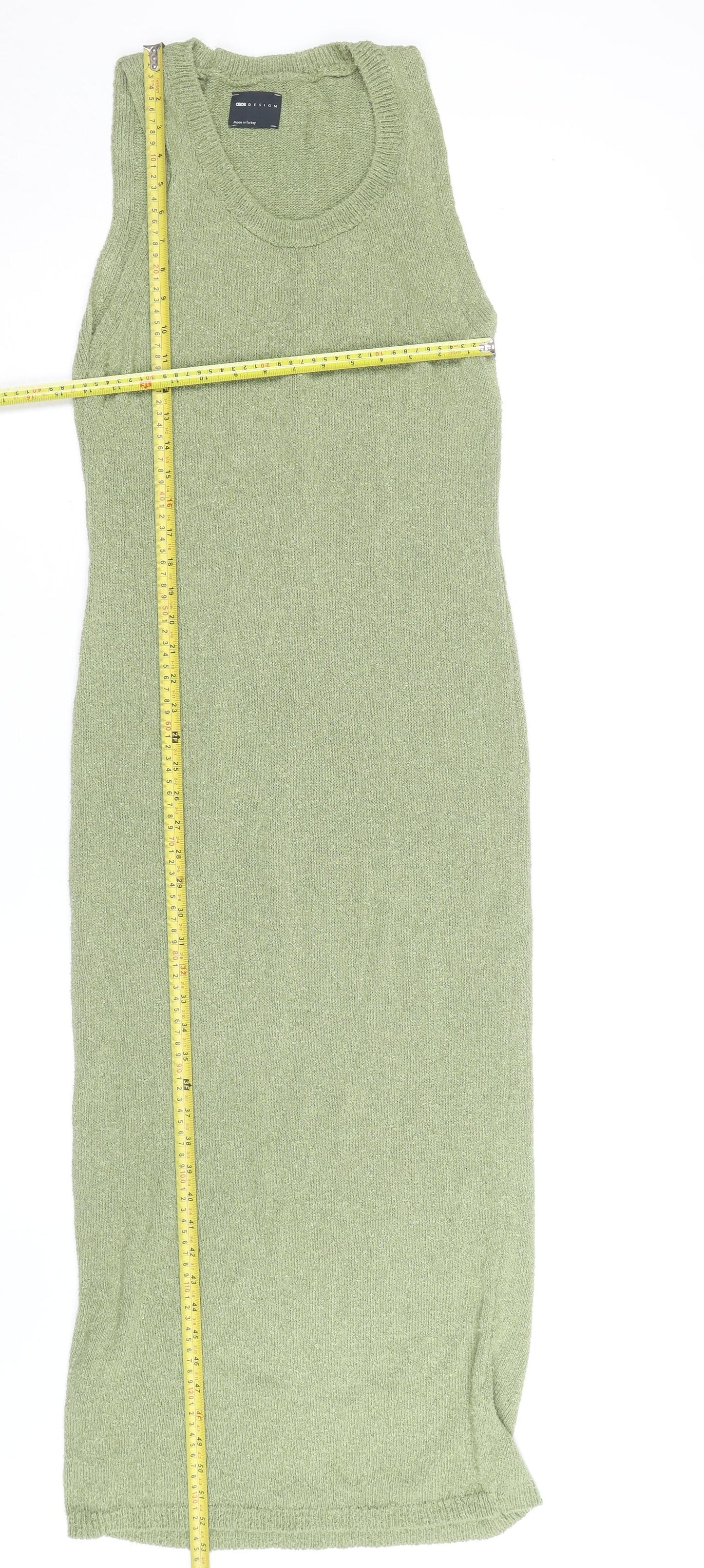 ASOS DESIGN Women’s Green Sleeveless Knit Bodycon Midi Dress Size 8-10