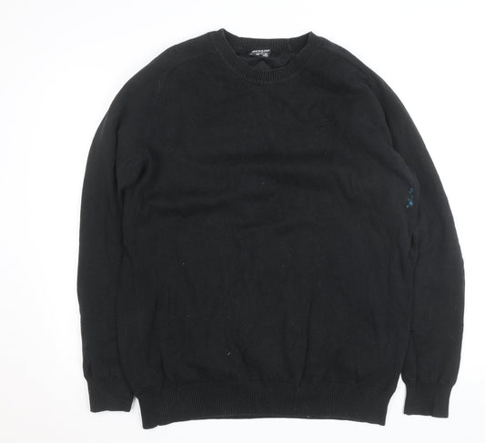 Dunlop Men's Black L Cotton Crew Neck Pullover Jumper