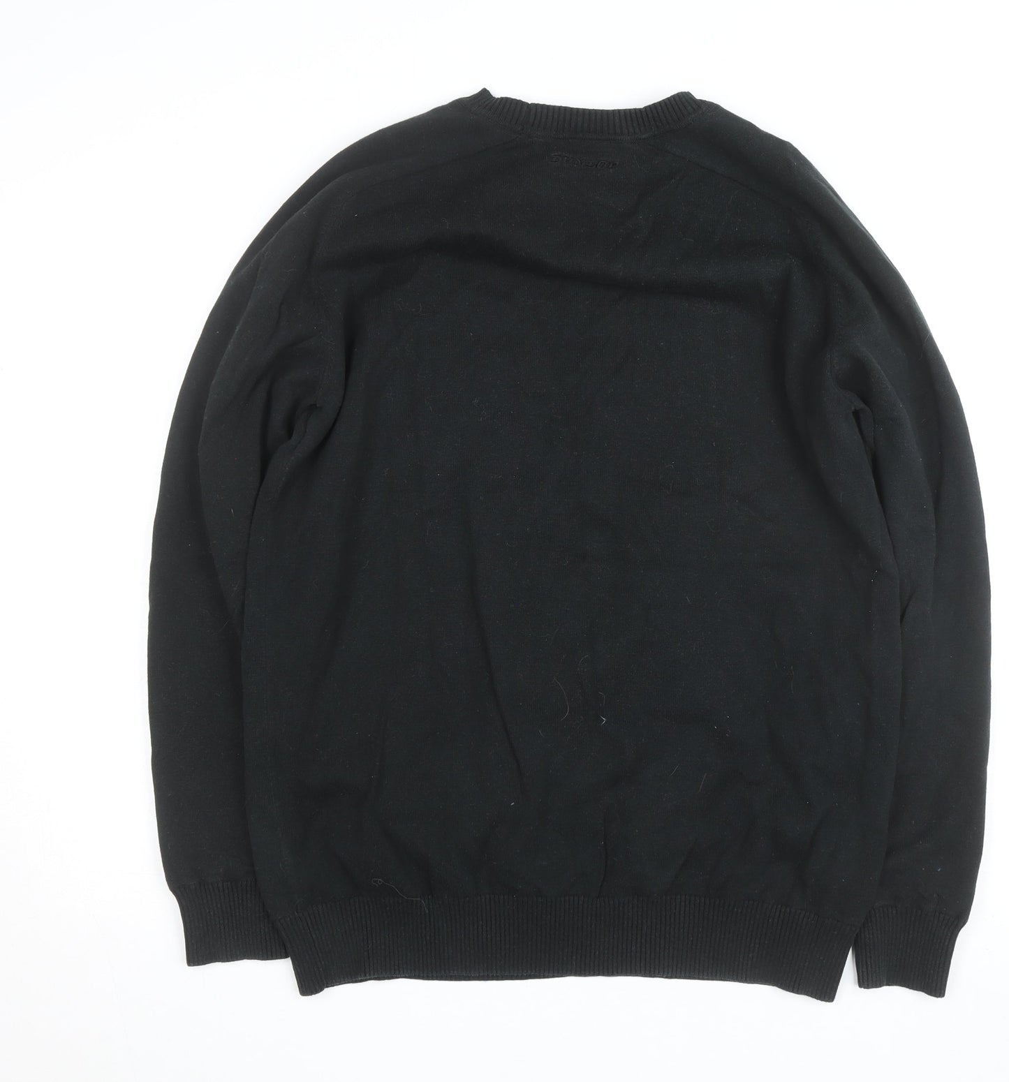 Dunlop Men's Black L Cotton Crew Neck Pullover Jumper