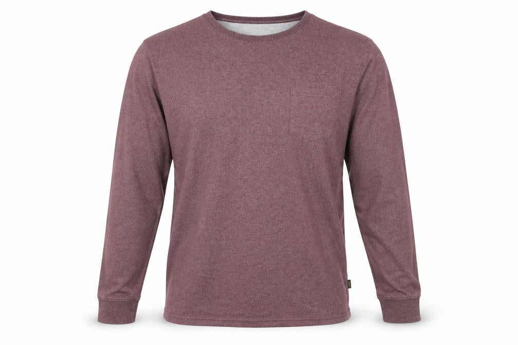 Lee Men’s Red Long Sleeve Crew Neck Cotton Blend Top L