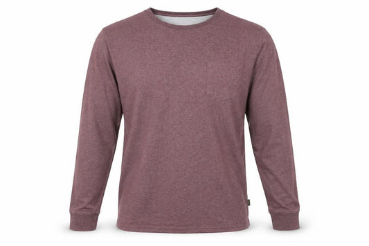 Lee Men’s Red Long Sleeve Crew Neck Cotton Blend Top L