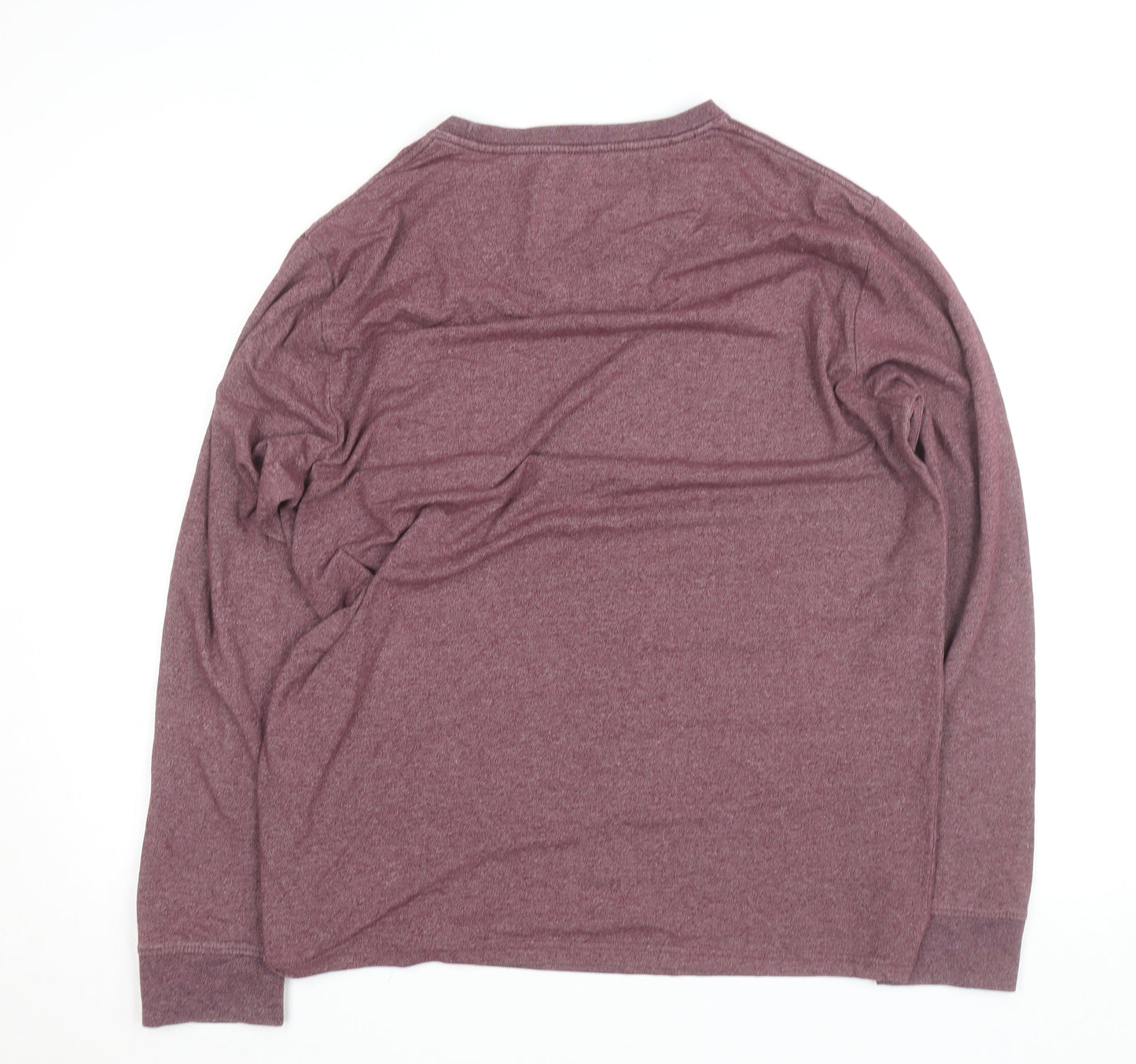 Lee Men’s Red Long Sleeve Crew Neck Cotton Blend Top L