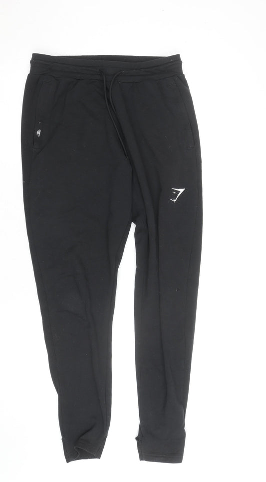 Gymshark Men’s Black Slim Fit Jogger Trousers Size S Activewear