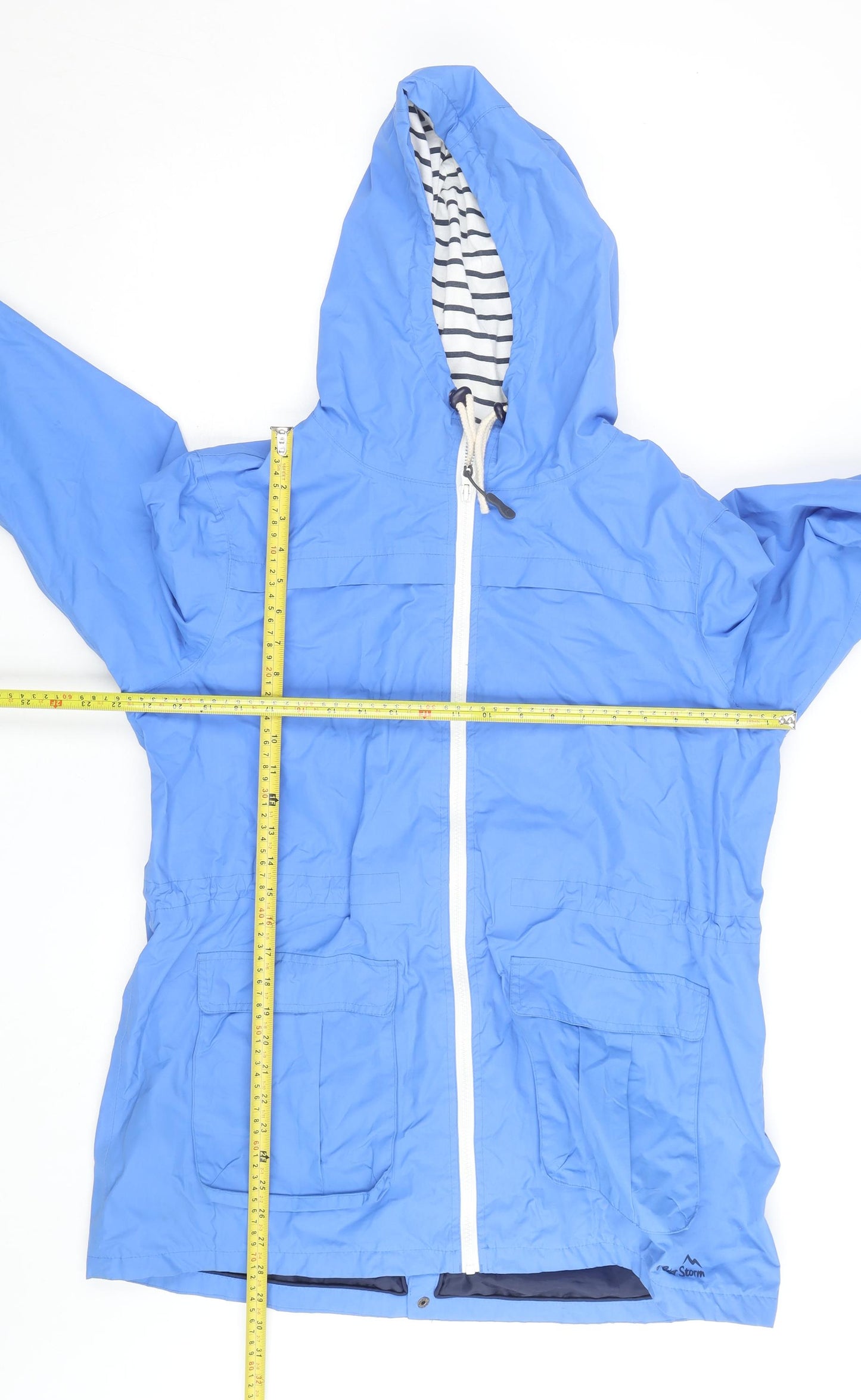 Peter Storm Men Blue L Waterproof Hooded Rain Coat Jacket Lined