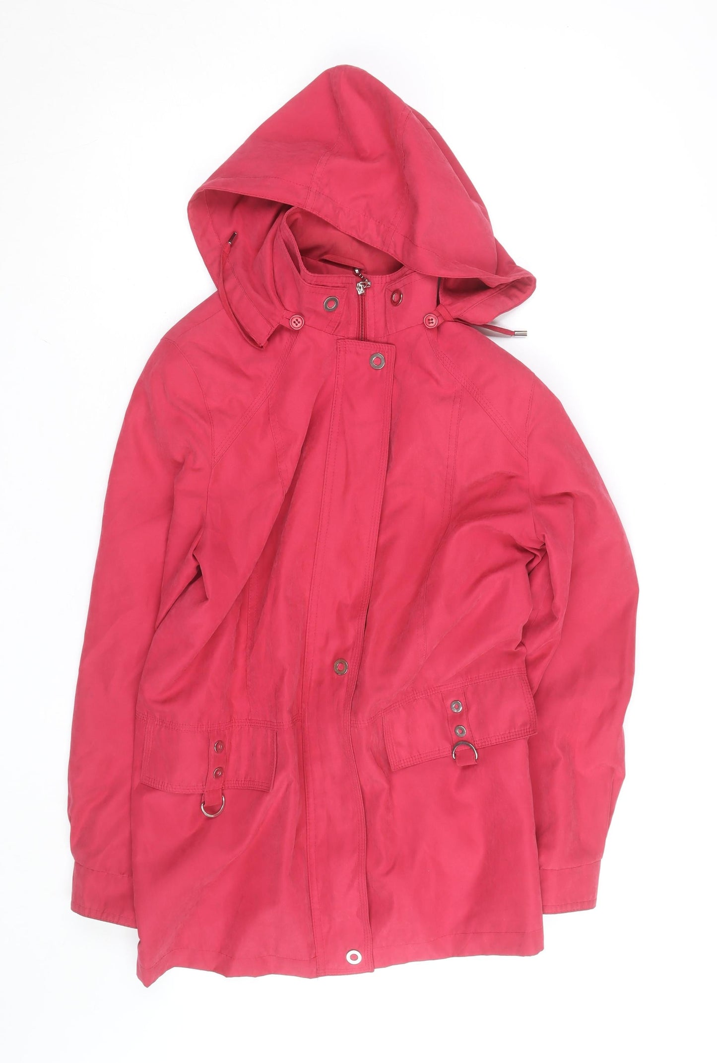 Lakeland Womens Pink Hooded Parka Jacket Size M Cotton Mid-Length