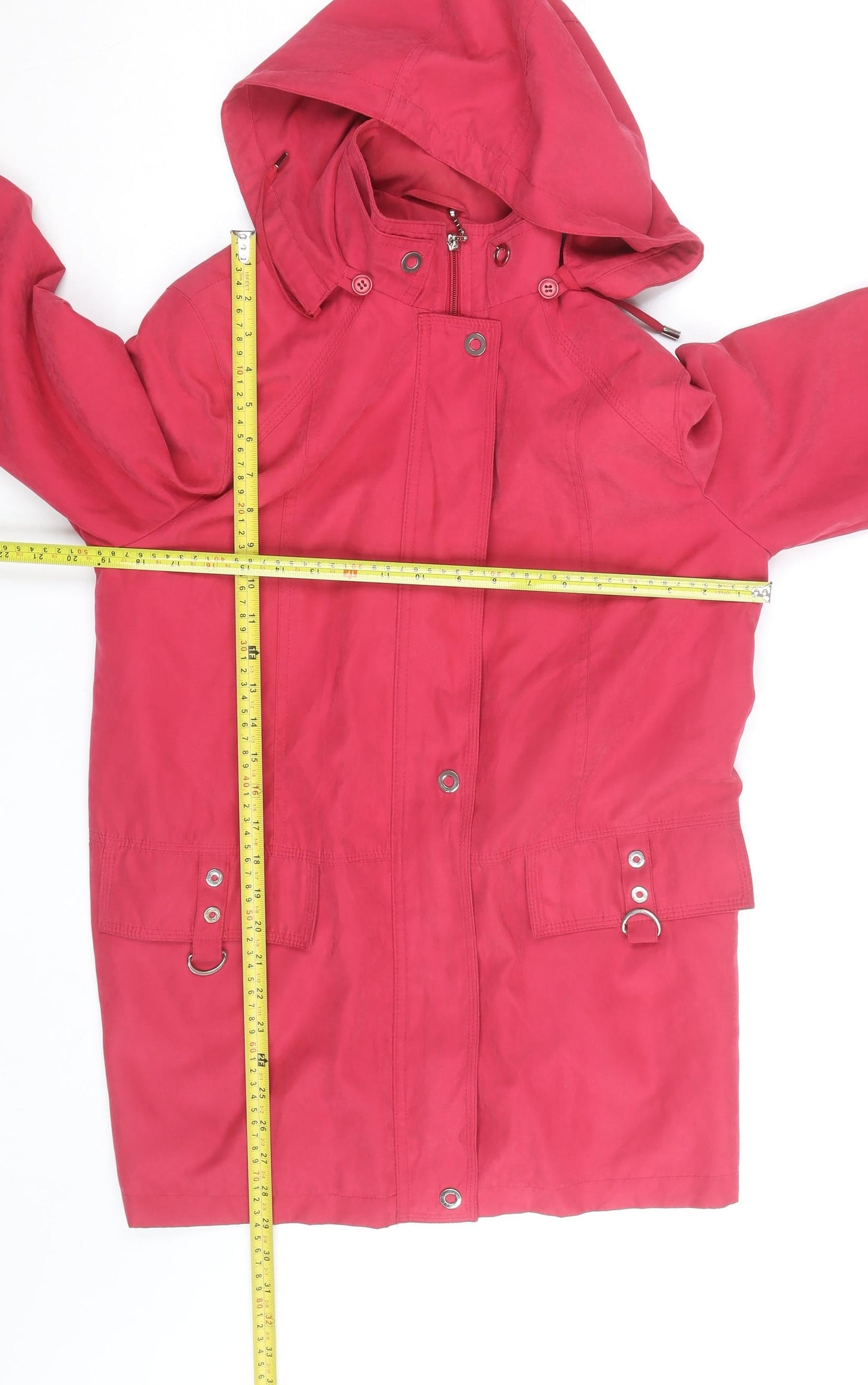 Lakeland Womens Pink Hooded Parka Jacket Size M Cotton Mid-Length