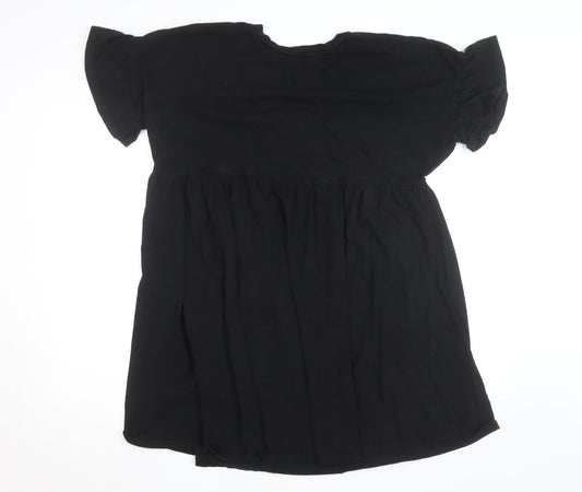 New Look Women Black Size 16 Maternity Babydoll Cotton Dress