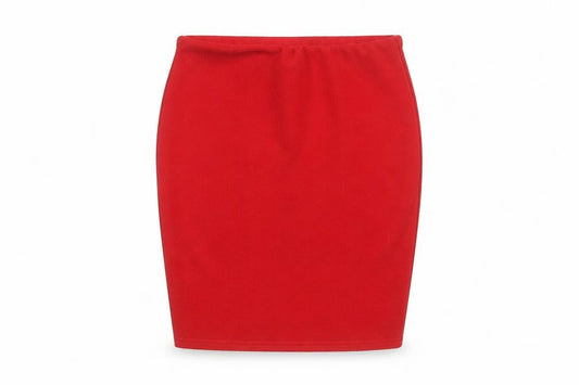 Boohoo Women’s Red Pencil Stretch Skirt Size 8 Knee Length