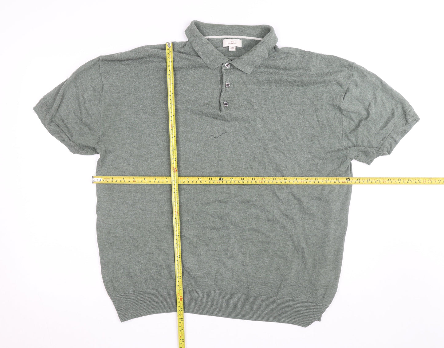 Next Signature Men's Green 2XL Cotton Silk Short Sleeve Polo Shirt