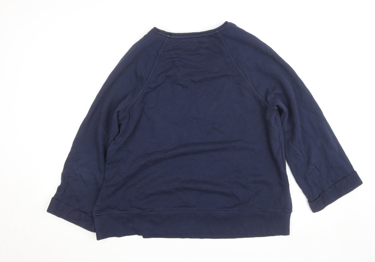 Marks and Spencer Per Una Women's Blue M 3/4 Sleeve Pullover Jumper