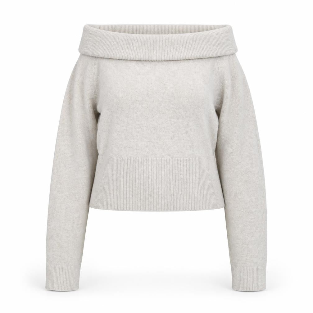 Weekday Women's Beige Wool Blend Cowl Neck Jumper Size M