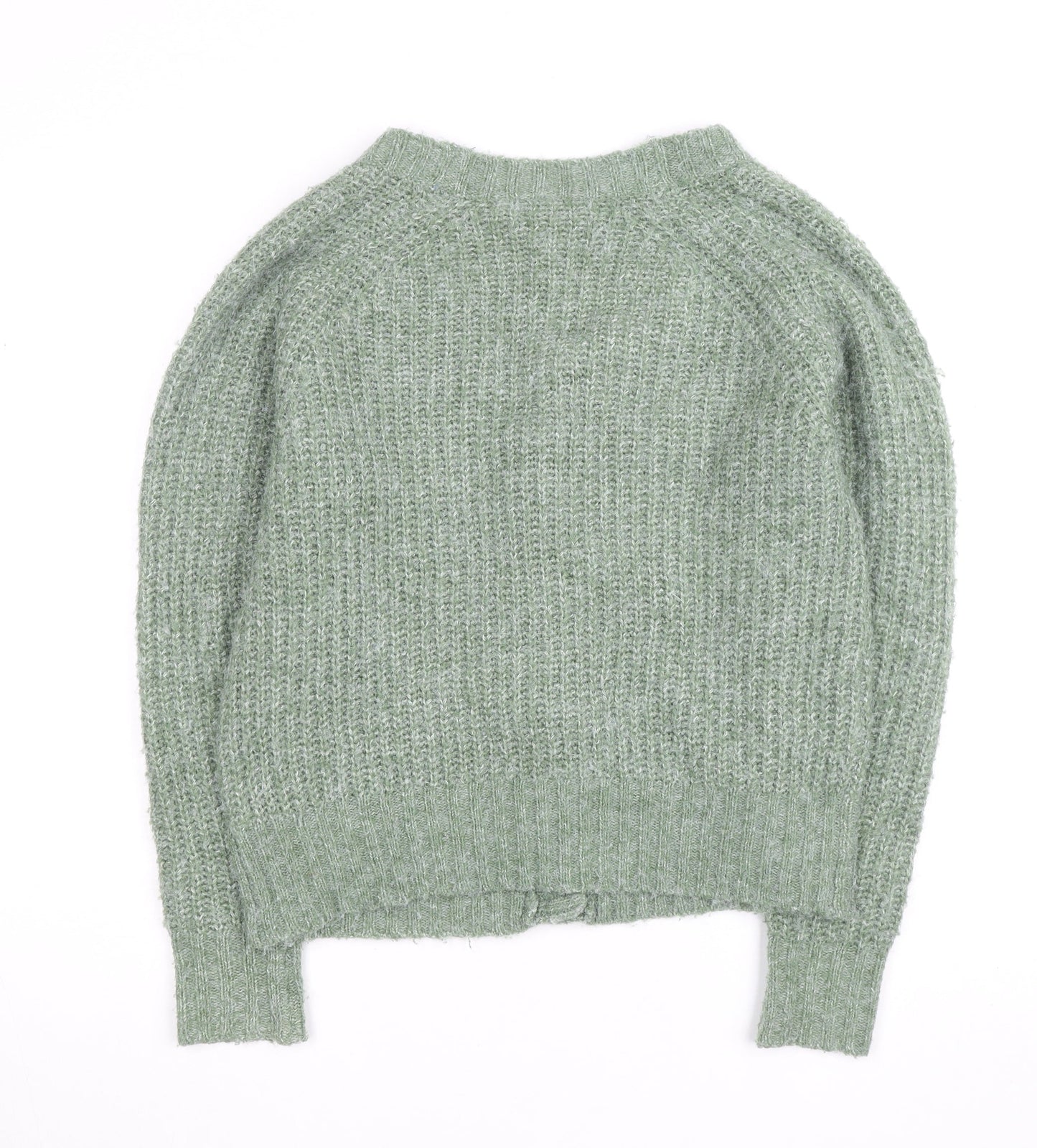 Next Women’s Green Chunky-Knit V-Neck Cardigan Size S