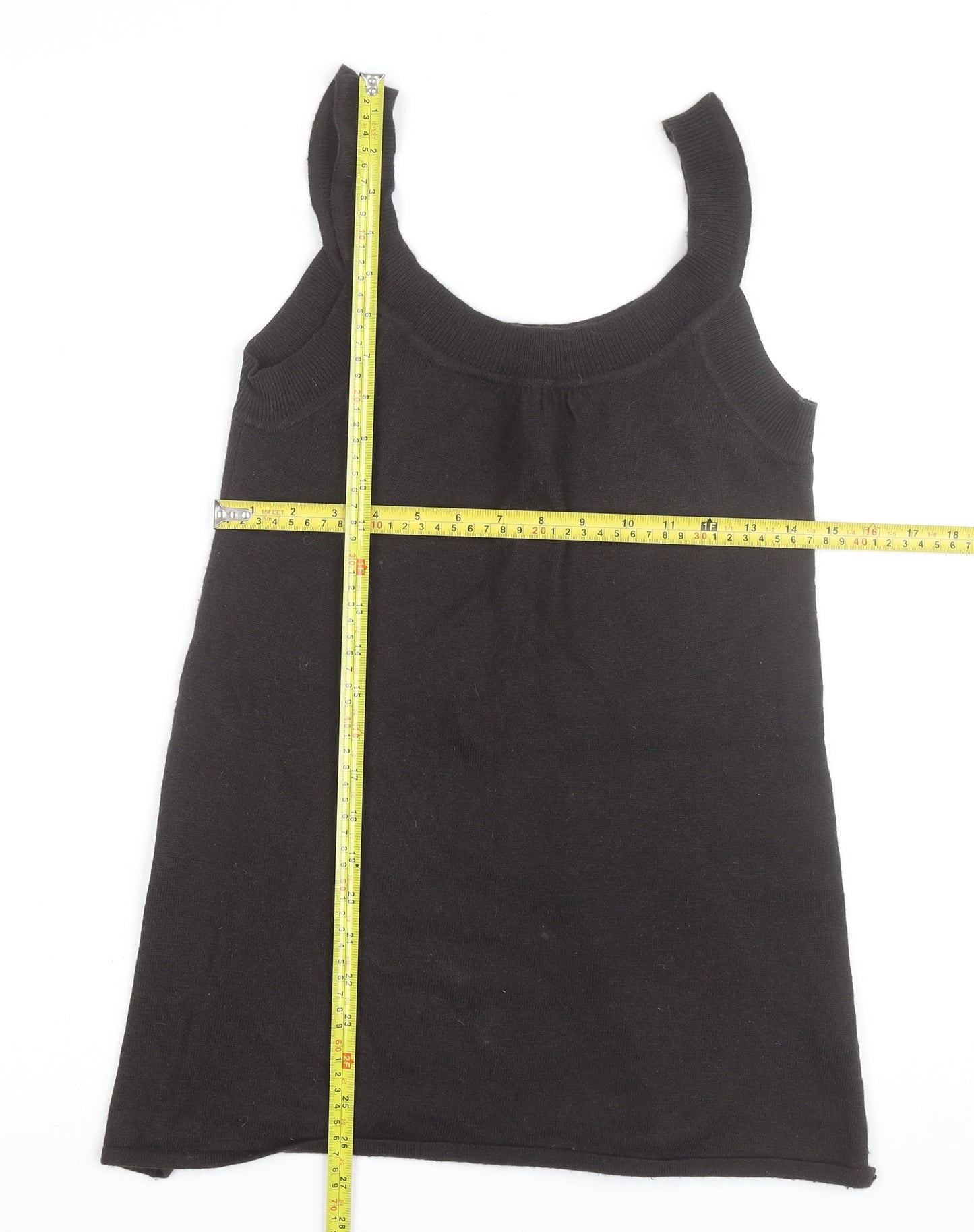 Jeffrey Rogers Women's Black Knit Angora Tank Top Size 14